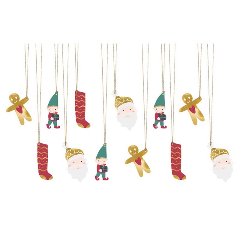 Etichette per confezioni regalo gift tags natalizie 12 pz. ZDZ18
