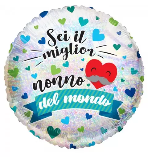 Palloncino Foil Festa dei Nonni - Sei il miglior nonno del mondo 46 cm  - 994956-01