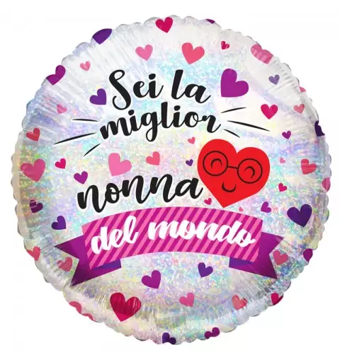 Palloncino Foil Festa dei Nonni - Sei la miglior nonna del mondo 46 cm  - 994963-01