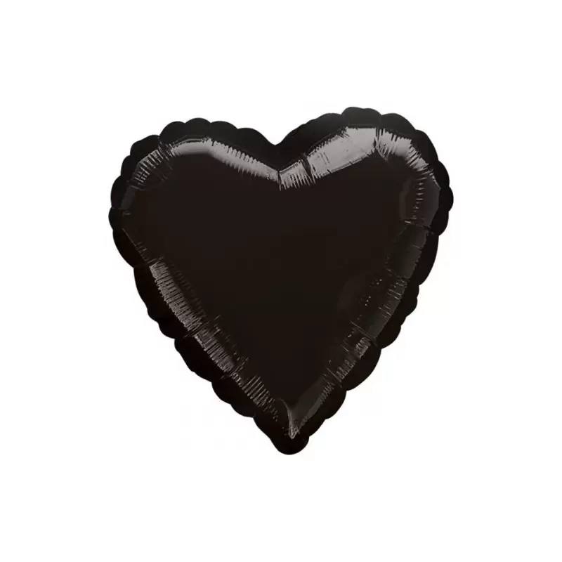 PALLONCINO FOIL CUORE NERO 45 CM