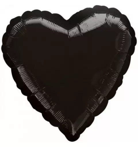 PALLONCINO FOIL CUORE NERO 45 CM