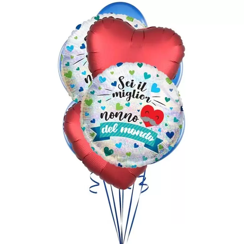BOUQUET DI PALLONCINI MIGLIOR NONNO N.9