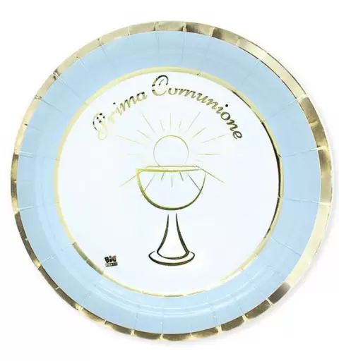 PIATTI PRIMA COMUNIONE CHIC CELESTE - 8 PZ