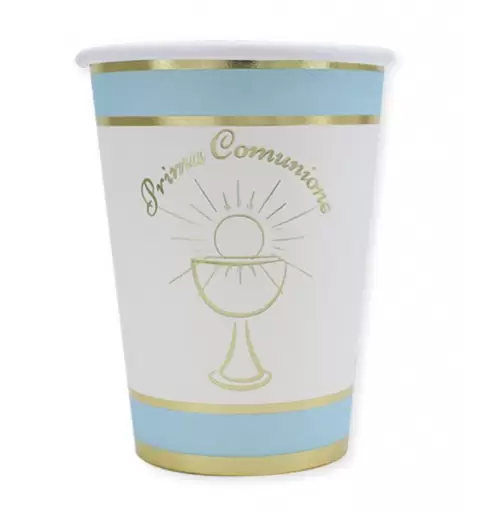 BICCHIERI PRIMA COMUNIONE CHIC CELESTE - 8 PZ