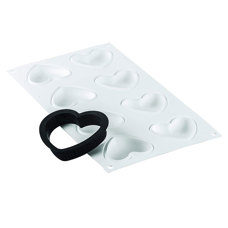 kit mini tarte petit amour - stampo in silicone + 8 anelli cuore