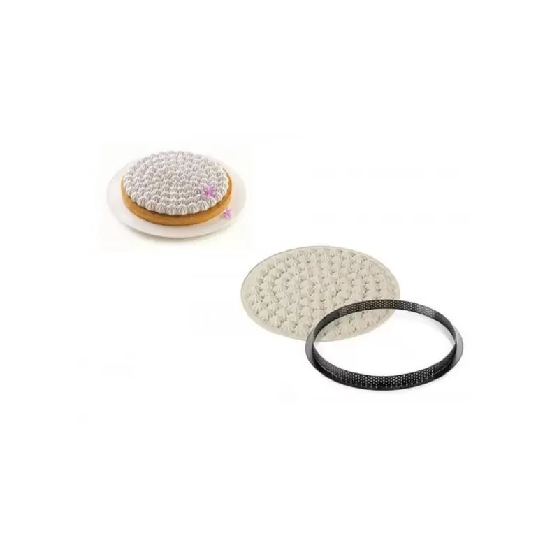 kit tarte meringuè - set anello + tappeto decorativo in silicone 250 mm