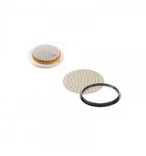kit tarte meringuè - set anello + tappeto decorativo in silicone 250 mm