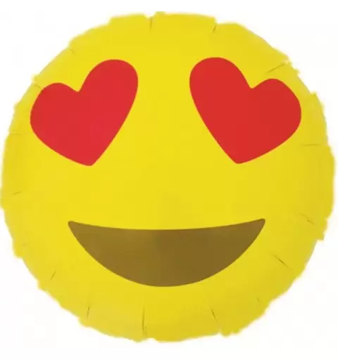PALLONCINO FOIL SMILE EMOTICON LOVE OCCHI A CUORE