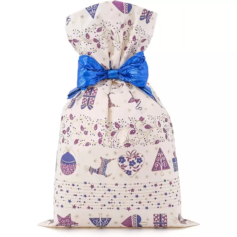 BUSTINE REGALO 15 X 25 CM PERLATE BLU PORPORA BRIT XMAS 2675