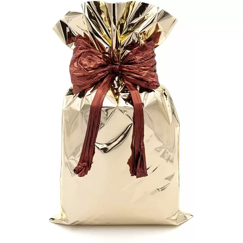 50 BUSTINE REGALO METALLIZZATE 15 X 25 CM ORO