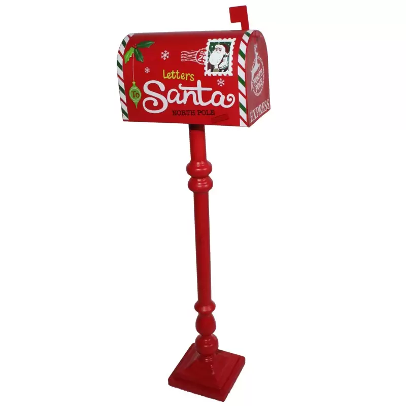 Cassetta Postale Natalizia - Porta lettere per Babbo natale in metallo rosso 2266
