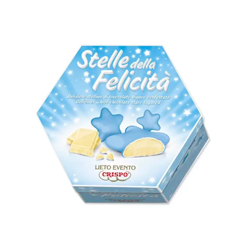 Stelline di Cioccolato  Lieto evento  Stelle della Felicità Celesti - 500g incartate singolarmente