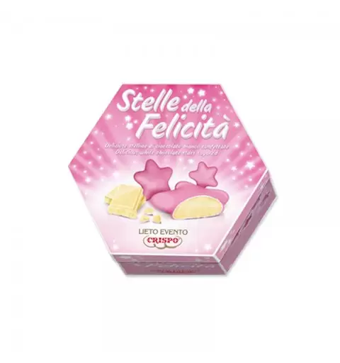 Stelline di Cioccolato  Lieto evento  Stelle della Felicità Rosa - 500g incartate singolarmente