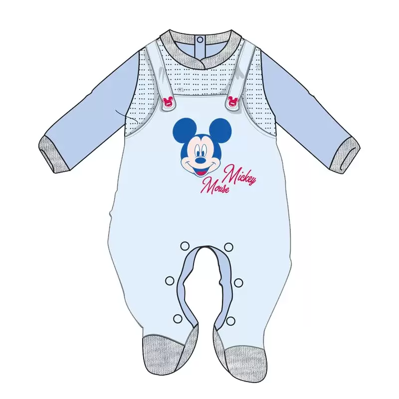Tutina Neonato Topolino Mickey Mouse in ciniglia WQ3012MA - Azzurro 6 mesi