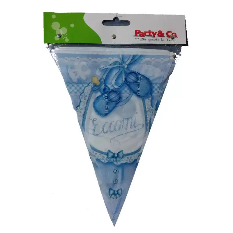 FESTONE BANDIERINE ECCOMI CELESTE