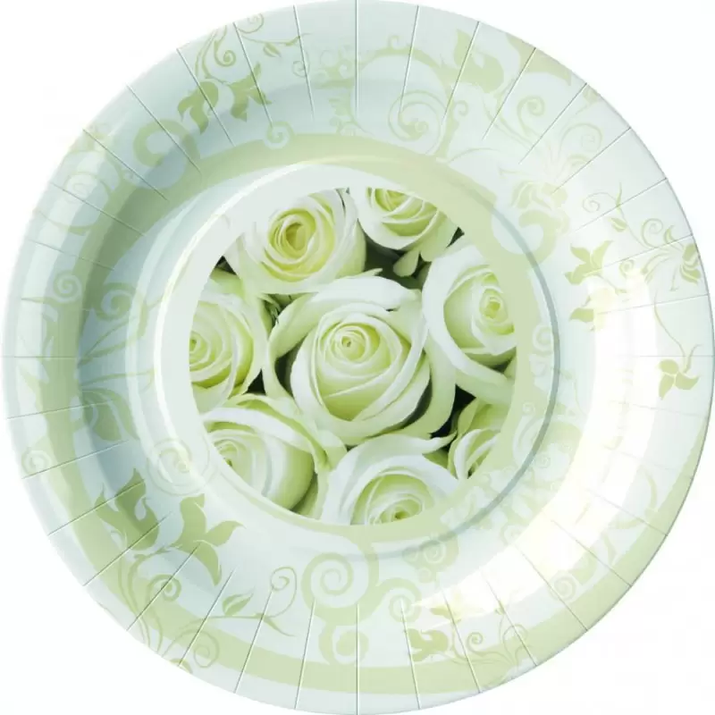 PIATTi ROSA BIANCO - 8 PZ