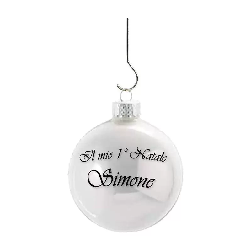 PALLINA NATALIZIA BIANCA IL MIO PRIMO NATALE CON NOME PERSONALIZZABILE