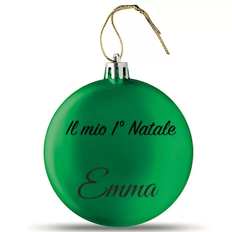 PALLINA NATALIZIA VERDE IL MIO PRIMO NATALE CON NOME PERSONALIZZABILE