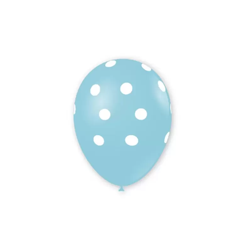 Palloncini in Lattice GSD110 Celeste Baby pois Bianchi 100pz - GLO-13/39
