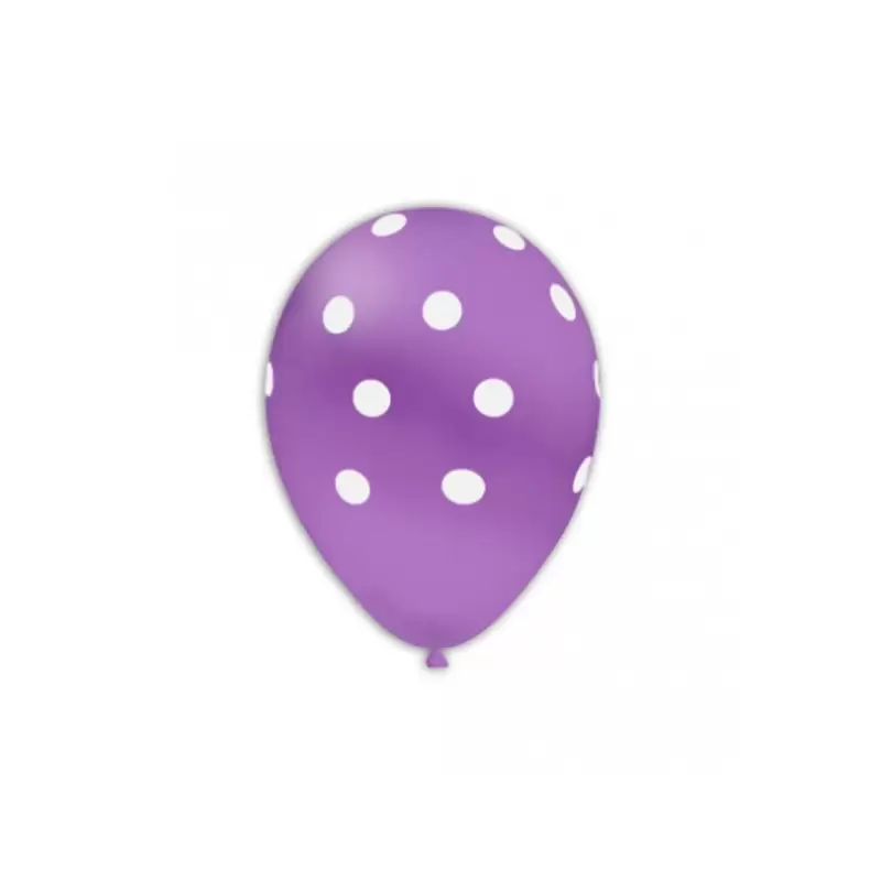Palloncini in Lattice GSD110 Lavanda  pois Bianchi 100pz - GLO-13/49
