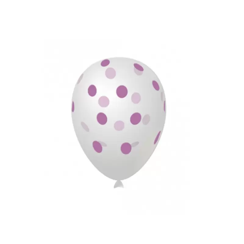 Palloncini in Lattice GSD110 Trasparente pois Rosa 100pz - GLO-13/57-26