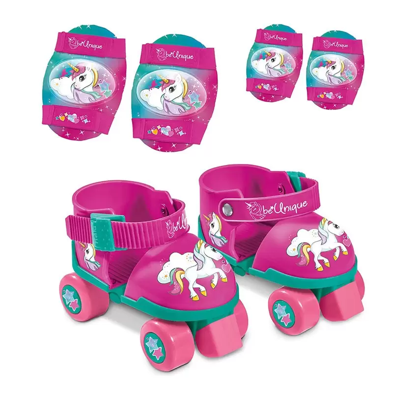 Pattini per Bambini unicorno + Protezioni, Regolabili, Taglia 22-29 28511