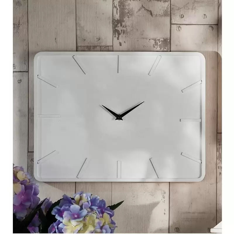 OROLOGIO DA PARETE RETTANGOLARE MDF E BAMBOO 40x30 CM