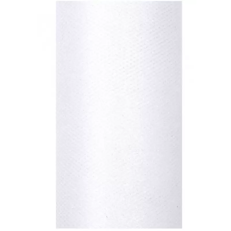 ROTOLO DI TULLE BIANCO GLITTER 0.15 X 9 MT