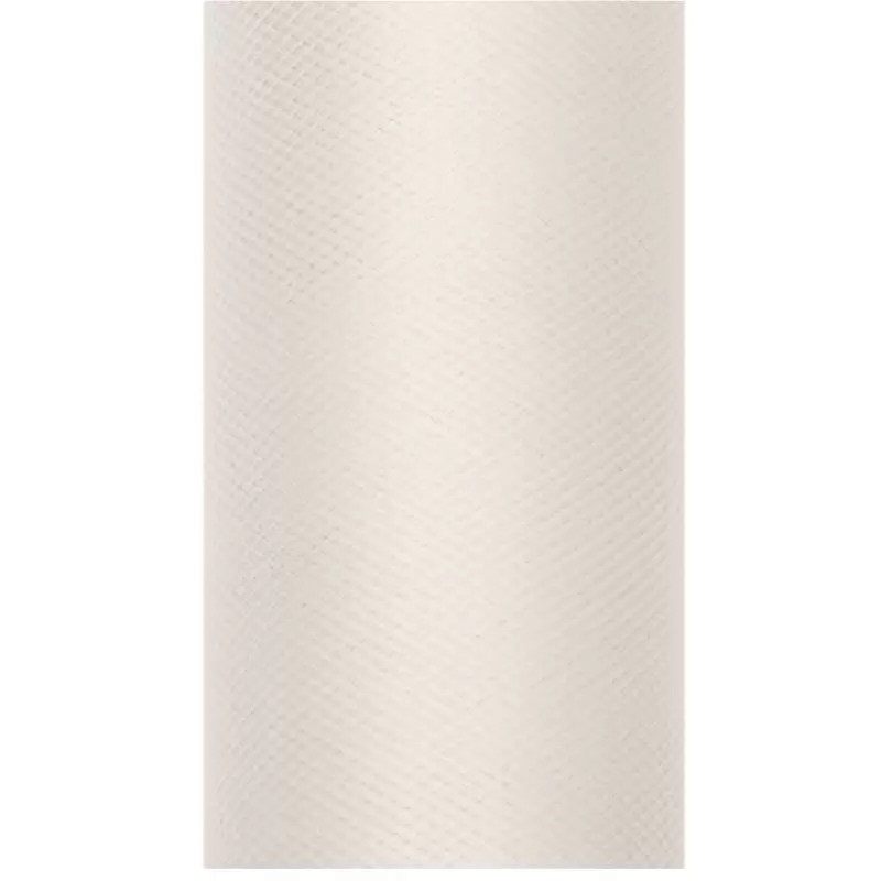 ROTOLO TULLE 100 MT 12,5 CM BIANCO PANNA