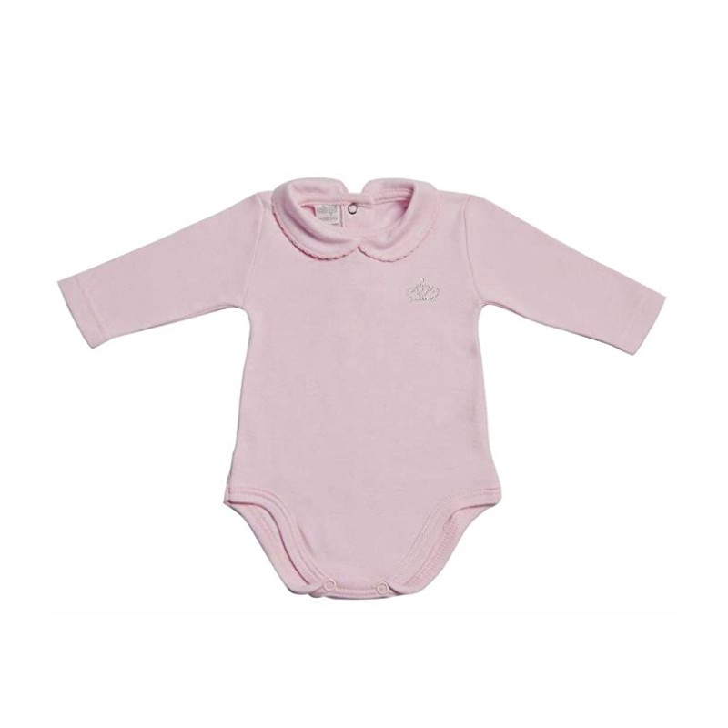 Body neonata mod. polo manica lunga rosa AF3638 Tg 12 mesi