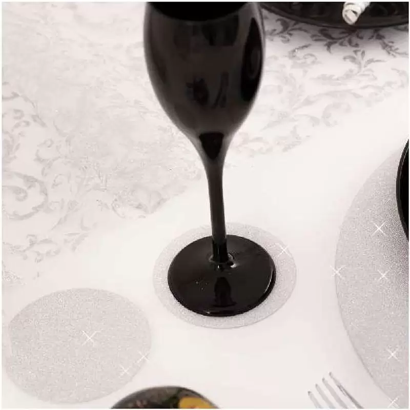 sottobicchieri glitter argenrto  6 pz. 8.5 cm 45505