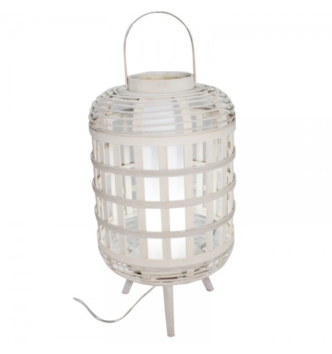 Lanterna Decorativa Luminosa in legno Bianco 35x75cm - 4253