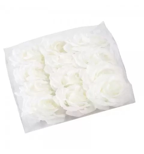 Rosa artificiale 12 pz bianca A15637