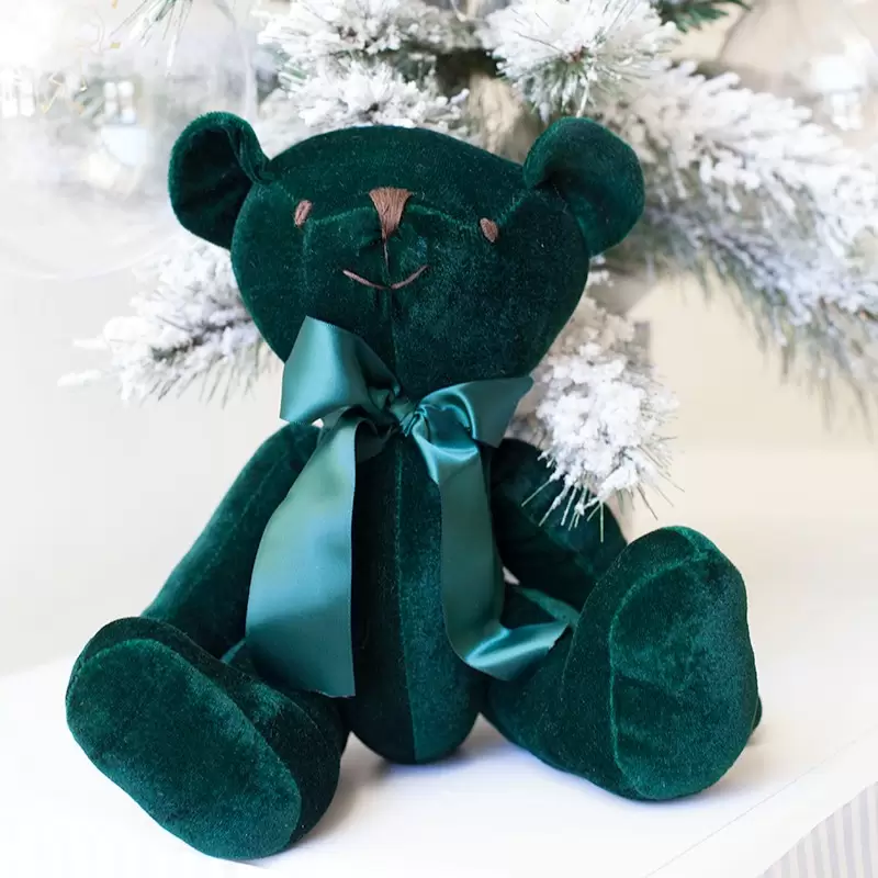 ORSETTO PELUCHE VERDE DI VELLUTO 40 CM