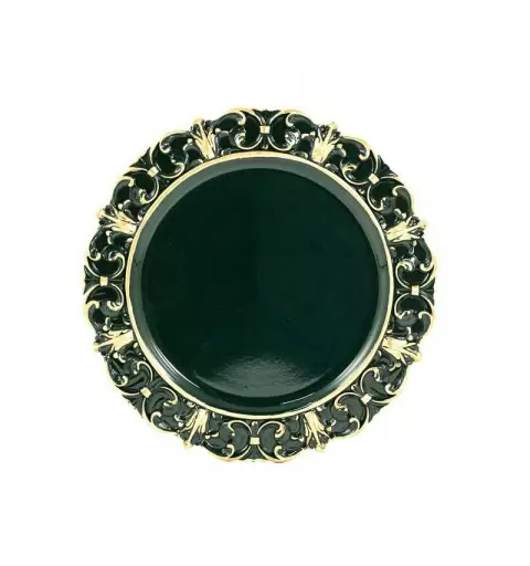 sottopiatto vassoio verde / oro diametro 35 cm pvc 128755