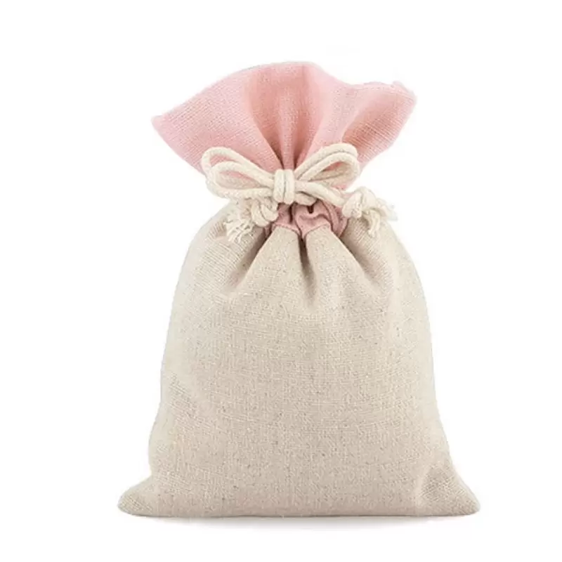 12 SACCHETTI AVORIO BORDO ROSA 71917