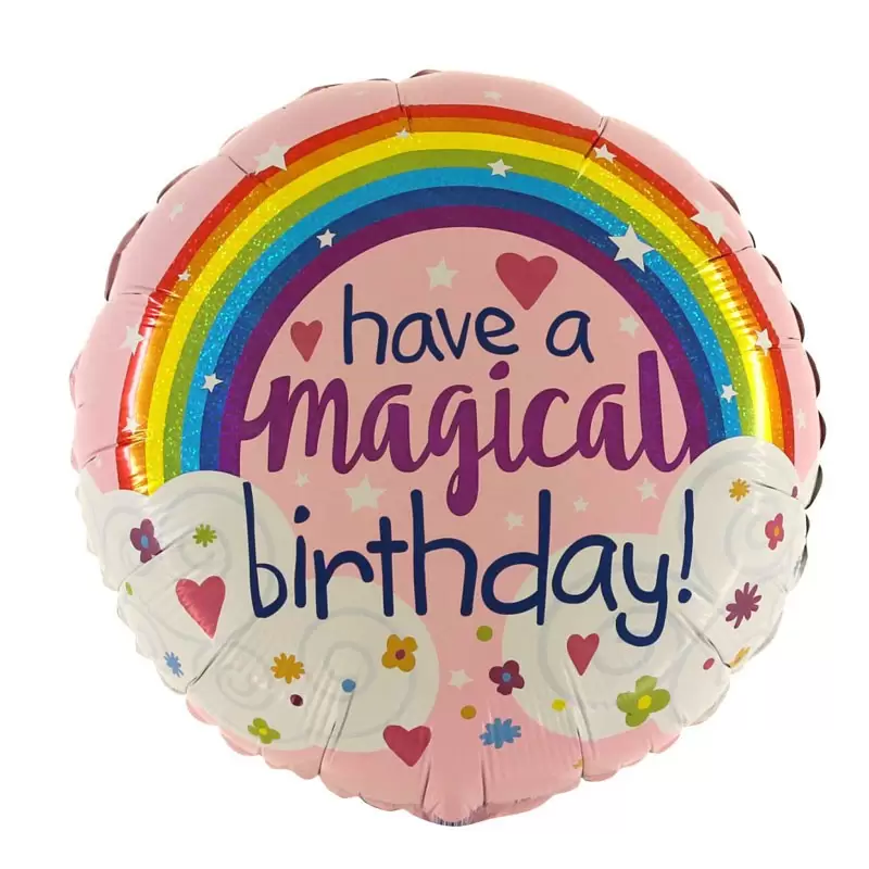 Palloncino foil rainbow magical birthday 46 cm 36698GH-P