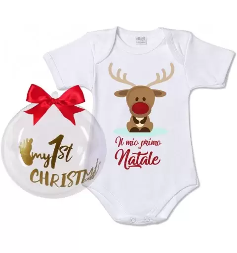 PALLINA DI NATALE PLEXIGLASS PRIMO NATALE CON BODY 6 MESI
