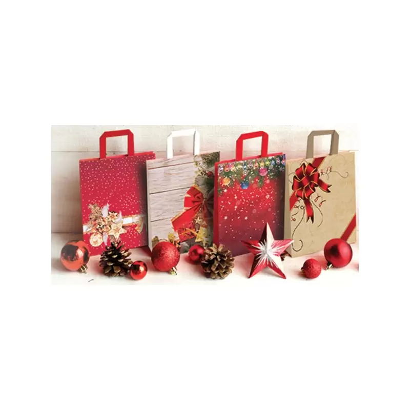 BUSTA SHOPPER NATALIZIA - GRAFICHE E COLORI ASSORTITI