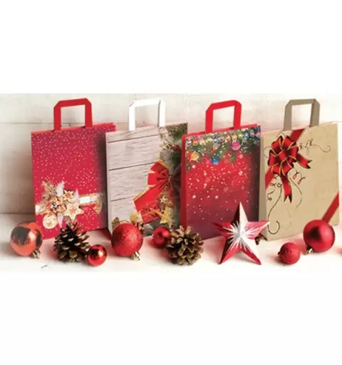 BUSTA SHOPPER NATALIZIA - GRAFICHE E COLORI ASSORTITI