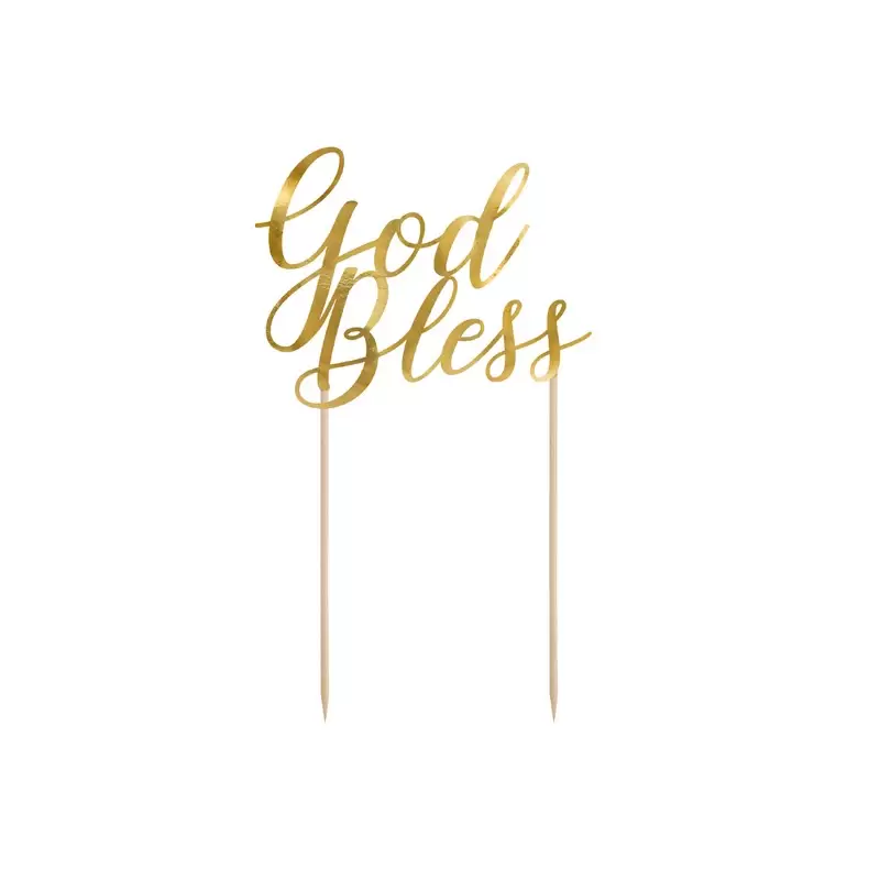 CAKE TOPPER GOD BLESS ORO