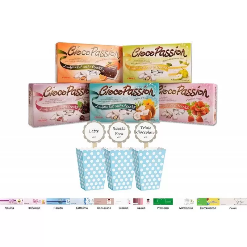 SWEET TABLE CONFETTI CIOCOPASSION 6 KG CON BOX POIS CELESTI
