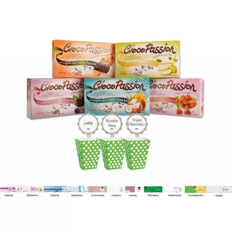 SWEET TABLE CONFETTI CIOCOPASSION 6 KG CON BOX POIS VERDI