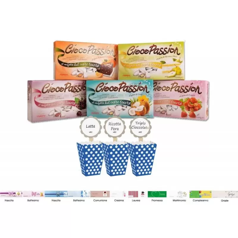 SWEET TABLE CONFETTI CIOCOPASSION 6 KG CON BOX BLU POIS