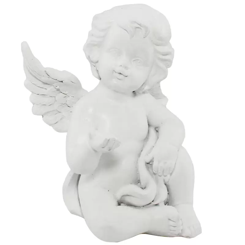 Angioletto Decorativo in ceramica bianca 8x8x11cm - 8310