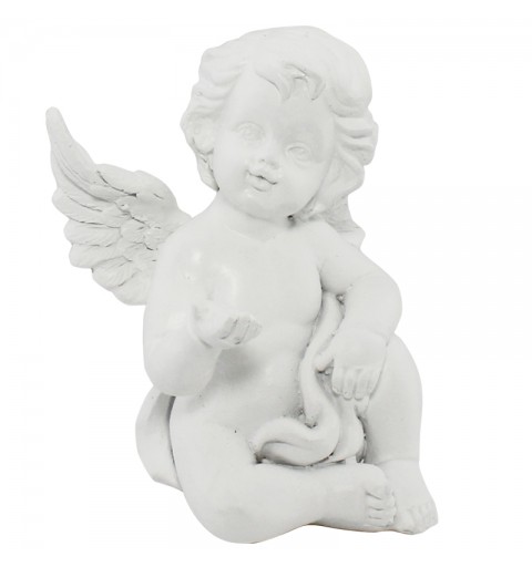 Angioletto Decorativo in ceramica bianca 8x8x11cm - 8310
