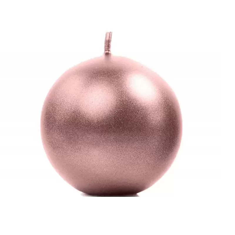 Candela sfera rosa antico metal 10 cm 00739