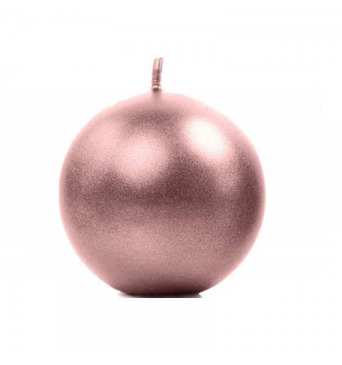 Candela sfera rosa antico metal 10 cm 00739
