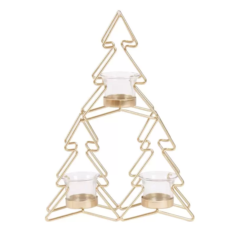 porta candele albero 3 posti 30 x 20 cm 41003