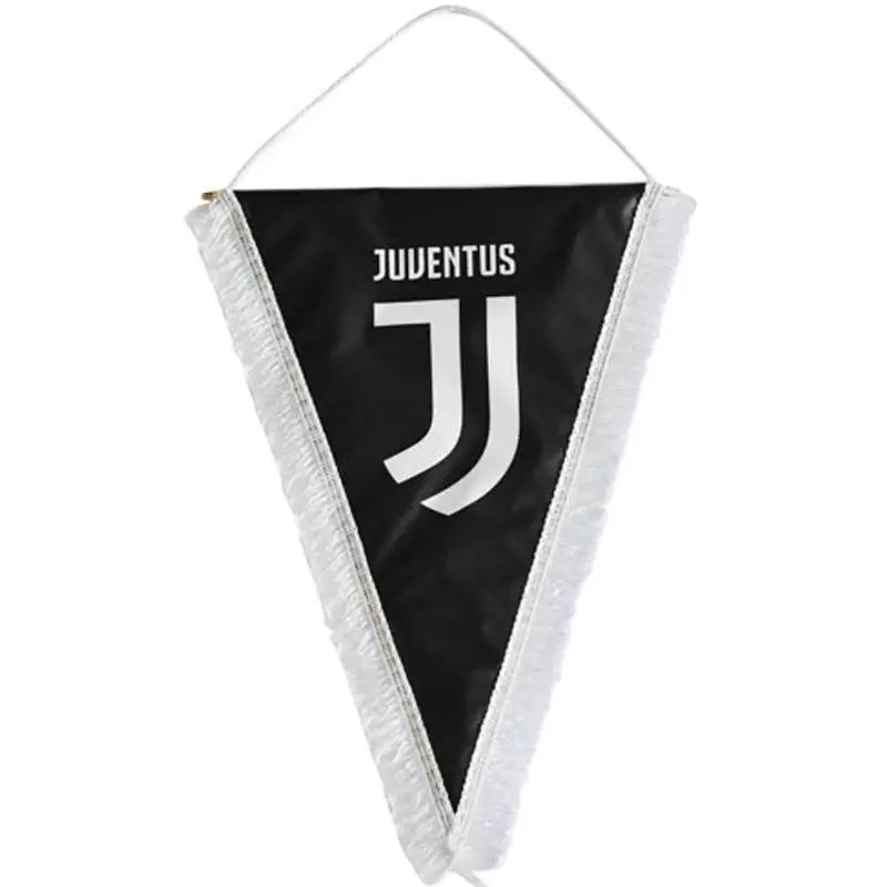 GAGLIARDETTO JUVE NERO PICCOLO CON FRANGE BIANCHE